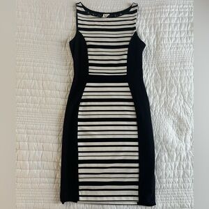 Anthropologie Weston Wear Black & White Bodycon Dress with Lace Back